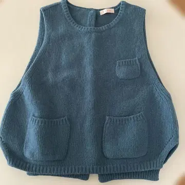 PARIS 포켓 부착 니트 베스트 핑크