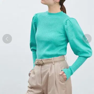 IENA Co/Si 리브 퍼프 슬리브 풀오버