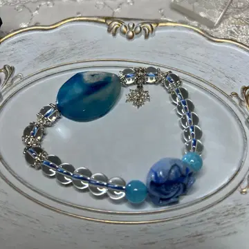핸드메이드 블루 계열 마노석 팔찌