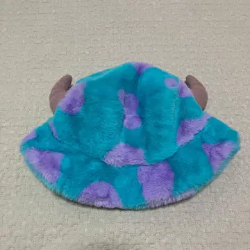 파랑 보라색의 복슬복슬한 모자 58cm