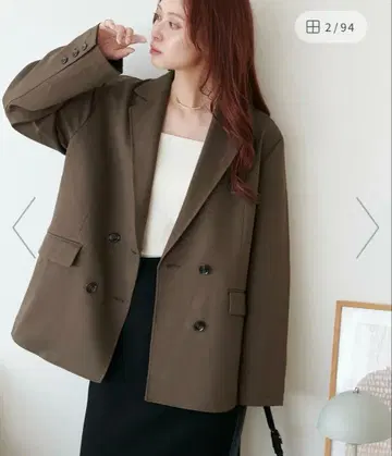 Discord W 더블 브레스 테일러드 자켓 브라운