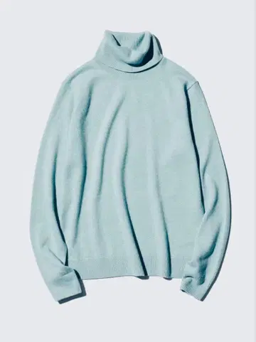 유니클로 100% 캐시미어 터틀넥 스웨터 LBlue