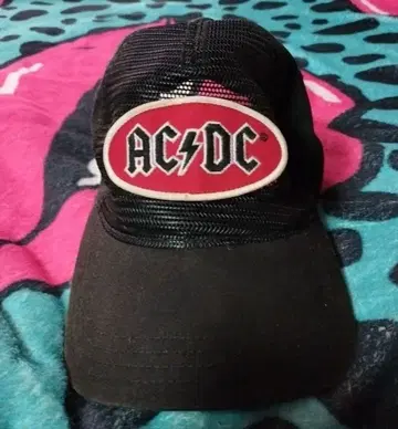 AC/DC 메쉬 캡 블랙 빈티지 구제 의류