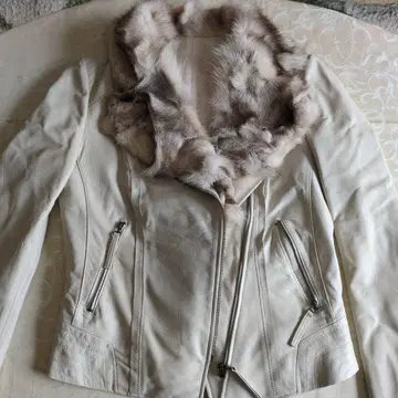 가죽 퍼 옷깃 입고 벗기 자켓 M