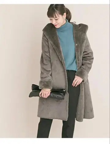 어반 리서치 인조 모피 롱 코트