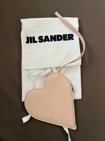 질 샌더 하트 파우치 핑크 베이지