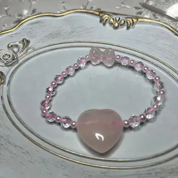 핸드메이드 핑크 로즈쿼츠 팔찌
