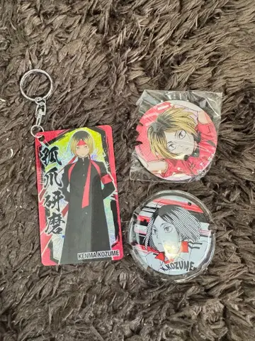 여우 발톱 칼 연마 키링과 캔뱃지 3개 세트