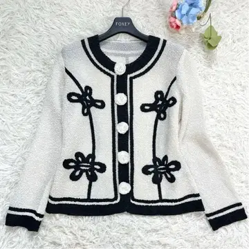 새상품급 NOKO OHNO 노코오노 가디건 자켓 42 화이트 블랙