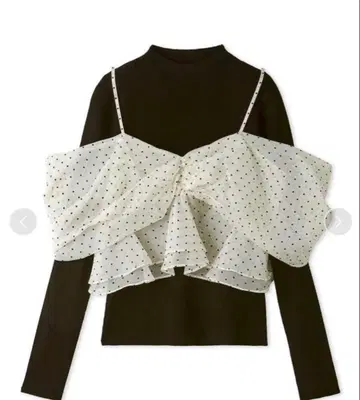 셀포드 리본 모티브 세트 풀오버 도트 한정판