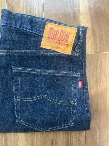 BOBSON 다크 블루 스트레이트 데님 빨간색 귀 와이드 구제 의류