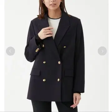 Mila Owen 미라 오웬 테일러드 금장 버튼 더블 브레저 자켓 네이비