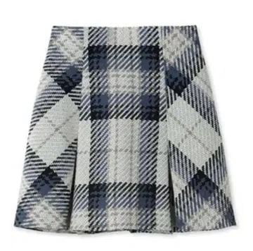 스나이델 로빙 체크 미니 스커트 아이보리
