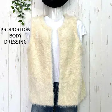 새상품급 프로포션 바디 드레싱 퍼 베스트 인조 모피 베스트 F
