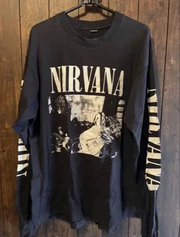 환 vintage nirvana bleach 소매 프린트 롱 티셔츠 2