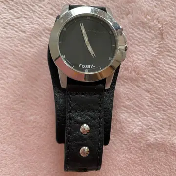 FOSSIL 블랙 가죽 시계 정크