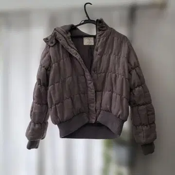 모쿠모쿠 Re 퍼 달린 그레이 숏 다운 자켓 교토 브랜드