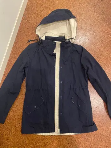 에디 바우어 네이비 후드 부착 마운틴 파카