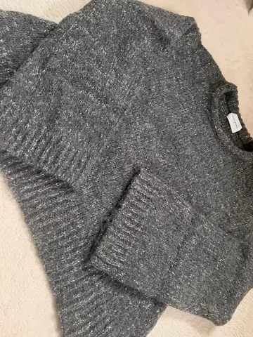 유나이티드 애로우즈 다크 그레이 라메 믹스 긴팔 니트 스웨터