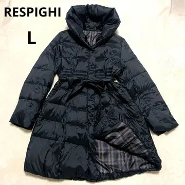 [RESPIGHI] 다운 코트 A라인 리본 하이넥 경량