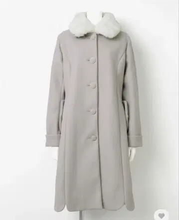 미사용 새상품 퍼 카라 부착 그레이 코트