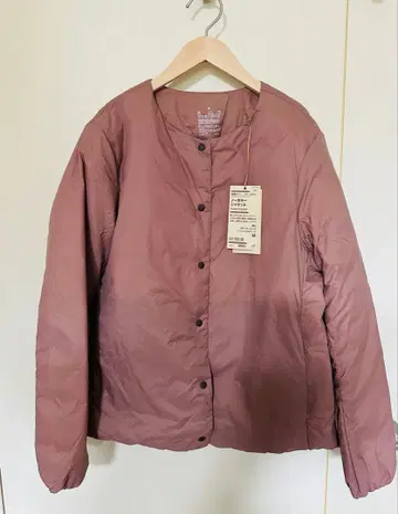 무인양품 노카라 다운 자켓 M 스모키 핑크