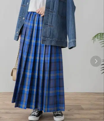 어반 리서치 서니 라벨 체크 플리츠 이지 스커트