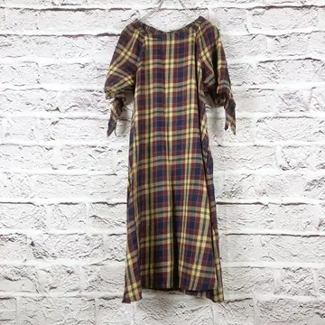 zz2420:glityerr 롱 원피스 체크 M