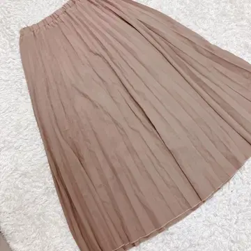 여성용 플리츠 스커트 카멜 그라데이션 컬러 귀여운