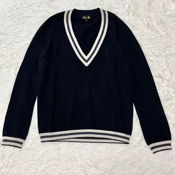 드로어 캐시미어 100% 니트 V넥 블랙 사이즈 1