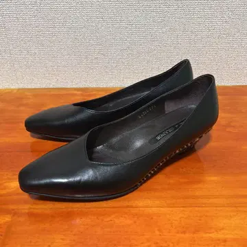 새상품급 요시토 데 오란제 검정 블랙 레오파드 무늬 23.5cm