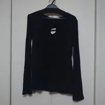 SCOT CLUB 블랙 V넥 긴팔 티셔츠 컷앤소 9호