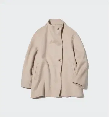 새상품급 UNIQLO 더블 페이스 숏코트 사이즈 M 베이지 루즈핏