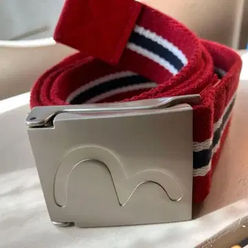 00s 레어 ] 에비수 evisu 빨간색 스트라이프 캔버스 벨트