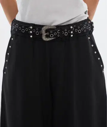 블랙 와이드 팬츠