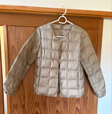 TAION 베이지 퀼팅 다운 자켓