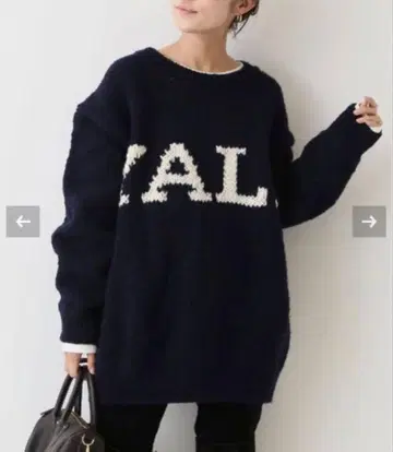 프레임워크 FRAMeWORK YALE 로고 니트 네이비