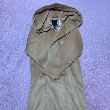 FOREVER 21 후드 부착 베이지 롱 코트 M