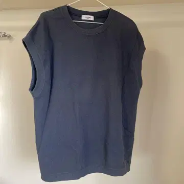 네이비 메쉬 슬리브리스 베스트