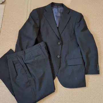 남성용 스트라이프 수트 자켓과 팬츠 세트 L 94cm 네이비