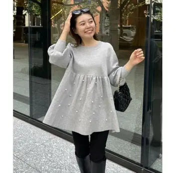 프로즈 베일 페플럼 니트