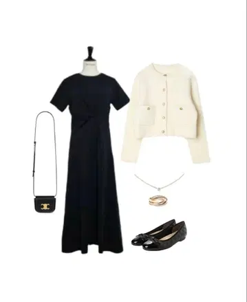 택 포함 Herlipto All-Day Long Dress 블랙