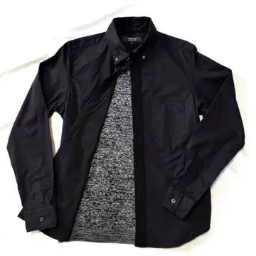컴시즘 버튼 다운 셔츠 니트 절개 M 사이즈 블랙