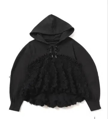 POPPY TULLE DOCKING HOODIE (BLACK)