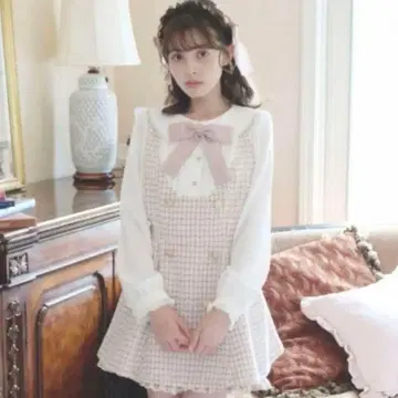 리즈리사 트위드 셋업 화이트