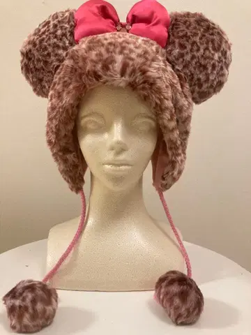 디즈니 팬캡 레오파드 미니 핑크 레오파드 무늬 핑크