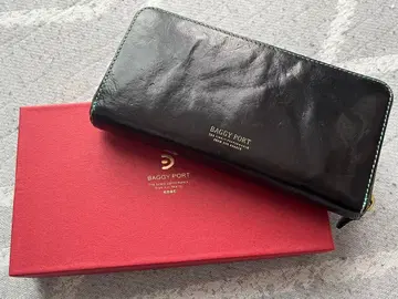 BAGGY PORT 그린 가죽 장지갑