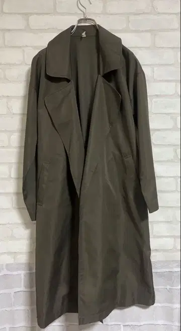 flower 올리브 그린 롱 코트 여성용 트렌치코트