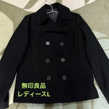 무인양품 피 코트 여성용 L 블랙 울