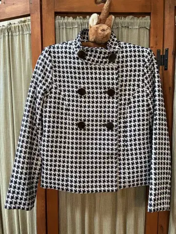 마카롱 하운드 투스 패턴 자켓 S